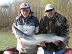 ed krotz 46in. 83 years old catches 1st.musky with Justin4-22-09